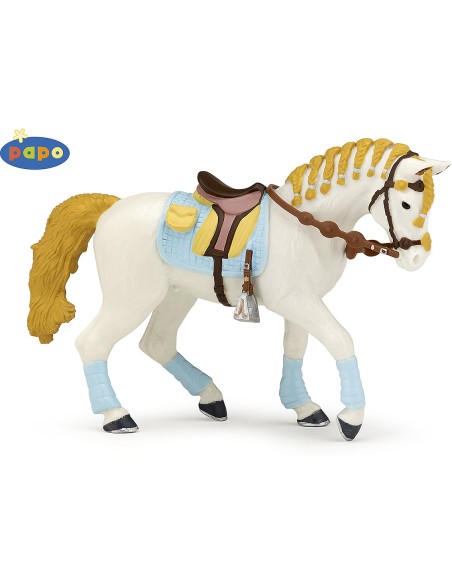 Cheval de la cavali?re adulte Fashion bleue PAPO