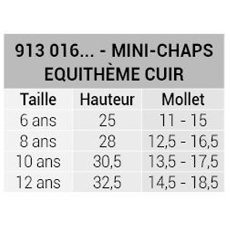 Mini-chaps EQUITHÈME cuir