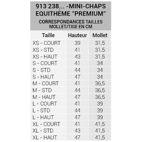 EQUITHÈME "Premium" Mini-Chaps