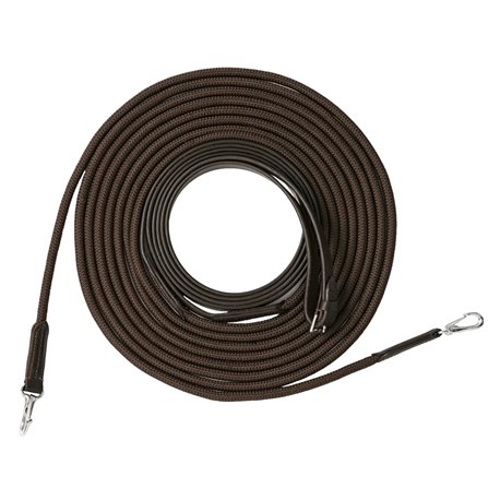 RIDING WORLD Doppellonge aus Leder/Kordel