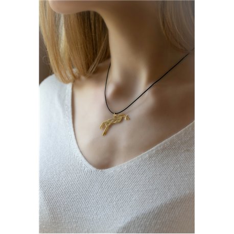 Schwarze Kabel-Halskette mit Pénélope-Logo-Anhänger
