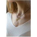 Schwarze Kabel-Halskette mit Pénélope-Logo-Anhänger