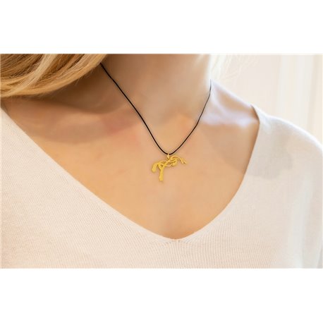 Schwarze Kabel-Halskette mit Pénélope-Logo-Anhänger