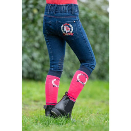 Reithose -Aymee Denim- Silikon-Kniebesatz