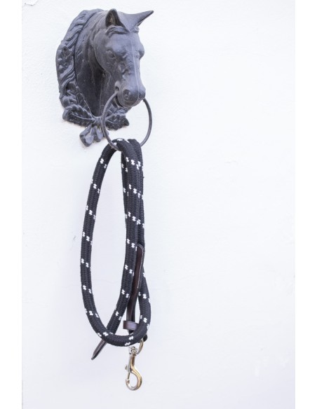 Longe PENELOPE "Corde et cuir" Noir