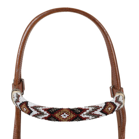 Bride bosal avec  perles et rênes en coton