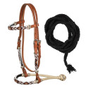 Bride bosal avec  perles et rênes en coton