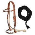 Bride bosal avec  perles et rênes en coton