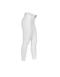 EQUESTRO Damenreithose mit hohem Bund, Strass-Logo und Full-Grip