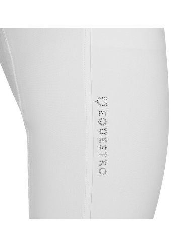 EQUESTRO Damenreithose mit hohem Bund, Strass-Logo und Full-Grip
