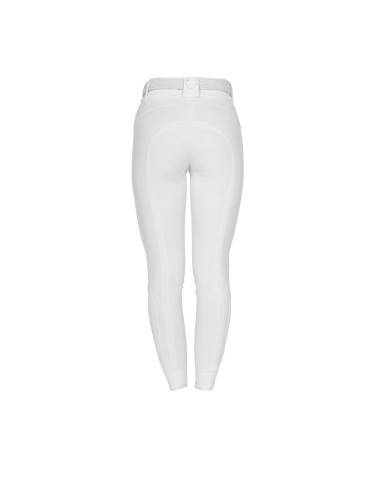 EQUESTRO Damenreithose mit hohem Bund, Strass-Logo und Full-Grip