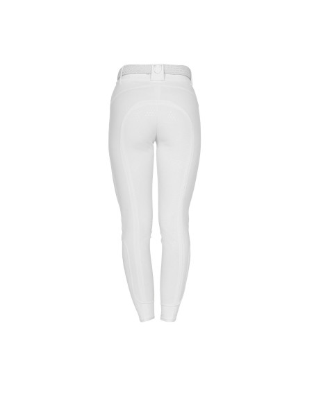 EQUESTRO Damenreithose mit hohem Bund, Strass-Logo und Full-Grip