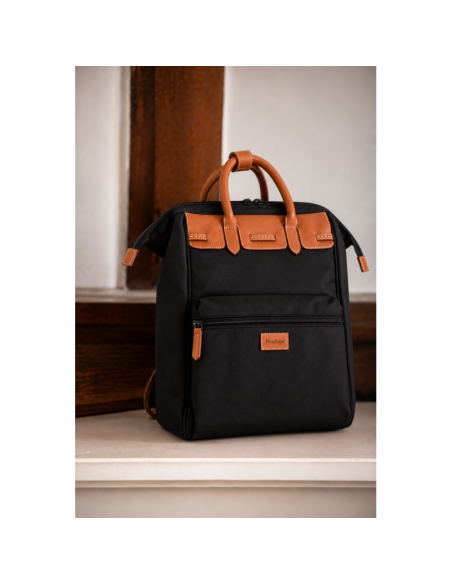 Sac à dos PENELOPE "PL Backy" Noir & cognac